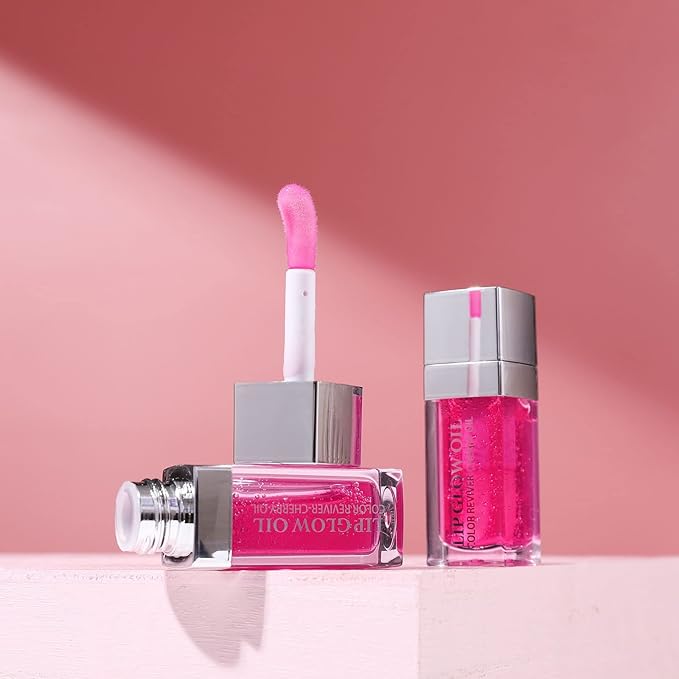 2 PCS Plumping Lip Glow Oil (RASPERRY), Clear Tinted Lip Gloss Set, Moisturize Nourish and Enhance Your Lips with a Natural Long-Lasting Shine - Perfect for Any Occasion