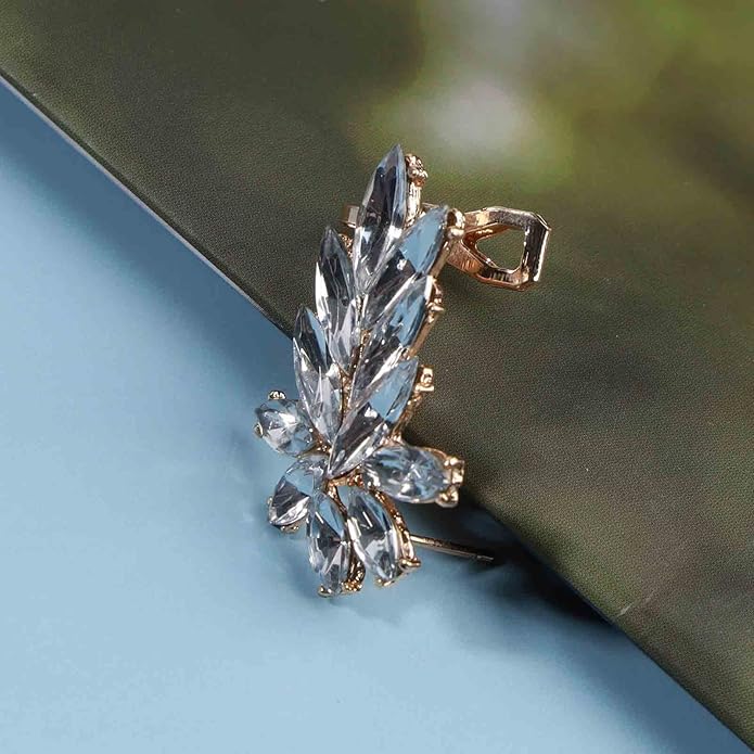 Boho Crystal Ear Climber Earrings Gold Crystal Studs