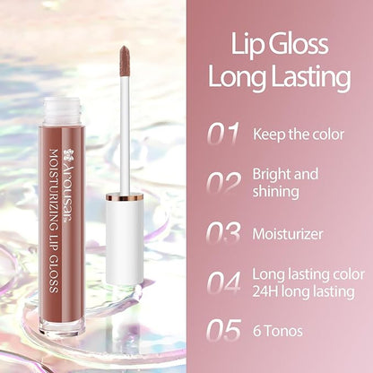 Moisturizing Lip Gloss, Non-Stick and Non-Drying Luminous Tinted Moisturizing