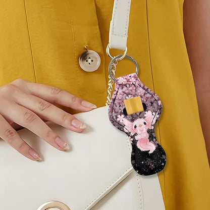 Chapstick Holder Keychain for Lipstick Lip Girls