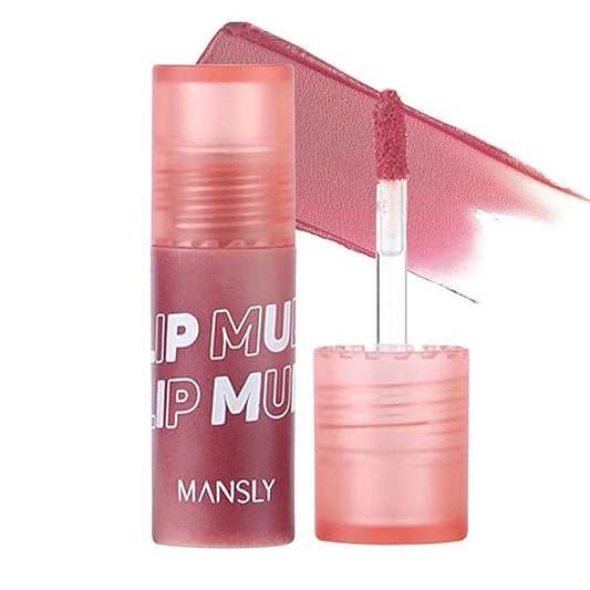 Matte Ink Lip Tint Stain, Lip Mud, Lasting Non-Stick Cup Matt Lip Gloss, Korean Liquid Lipcolor Makeup, Cheeky, Rose Nude Lipstick for Women (B12# Rose Nude)
