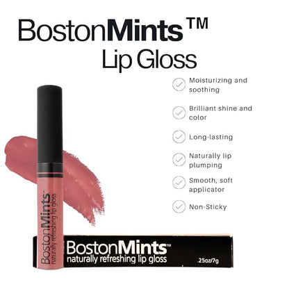 Plum Island Sand Lip Gloss (.25oz) - Naturally Refreshing Vegan Lip Gloss with Aloe, Vitamins C & E, Spearmint Extract