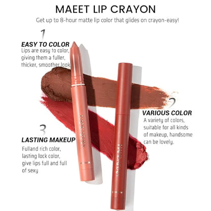 12 Colors Crayon Lipstick Set, Non-Fading Non-Stick Cup Non-Fading