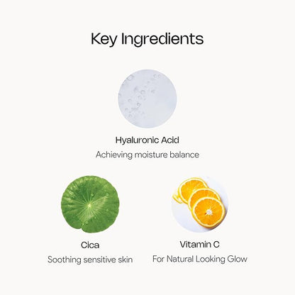 Meebak Cica & Hyaluronic Acid Serum with Vitamin C | Hydrating & Plumping Face Serum | Fine Lines & Dry Skin | Korean Skincare | Suitable for All Skin Types