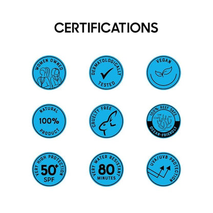 Natural and Vegan SPF 50+ Mineral Sunscreen for Full Body - Water Resistant (80 Minutes), Unscented, Titanium Dioxide FREE - Safe for Newborn and Whole Family - Non-Nano Best Sunscreen,100ml