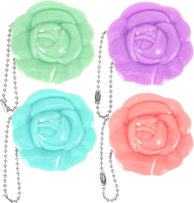 FRCOLOR Empty Makeup Compact 4Pcs Rose Shaped Lipstick