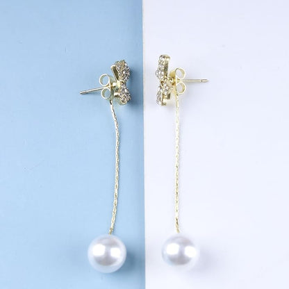 Boho Pearl Tassel Drop Earrings Vintage
