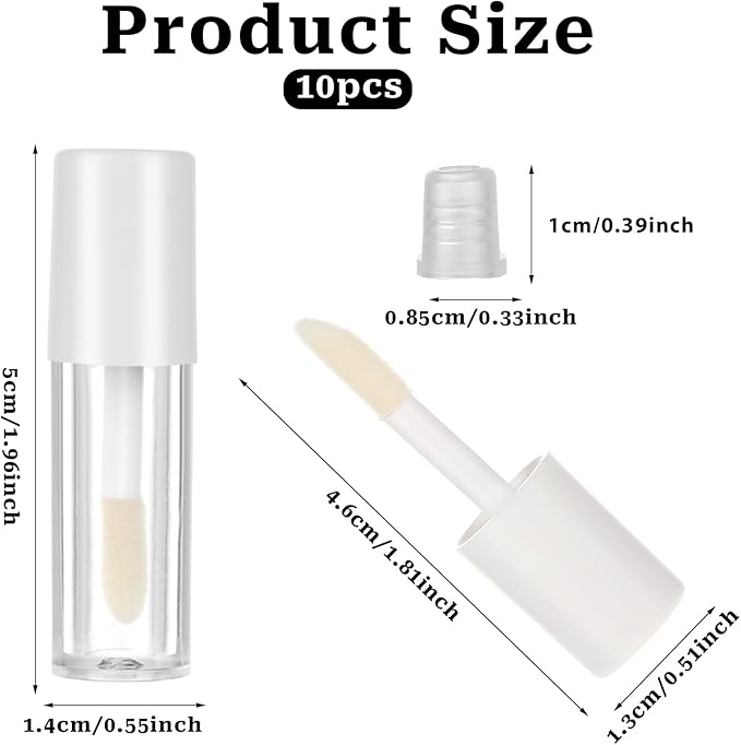 Empty Lip Gloss Tubes, 10 PCS 1. Mini Lip 2ml