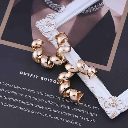 Vintage Exaggerated Irregular Circle Earrings Twist