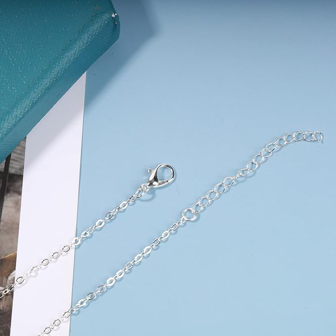 Boho Cross Necklace Chain Tiny Silver