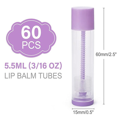 LotFancy Lip Balm Tubes Empty, 60PCS