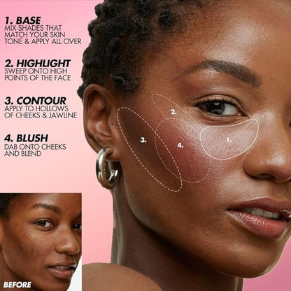 HD Skin Face Essentials Palette with Highlighters -