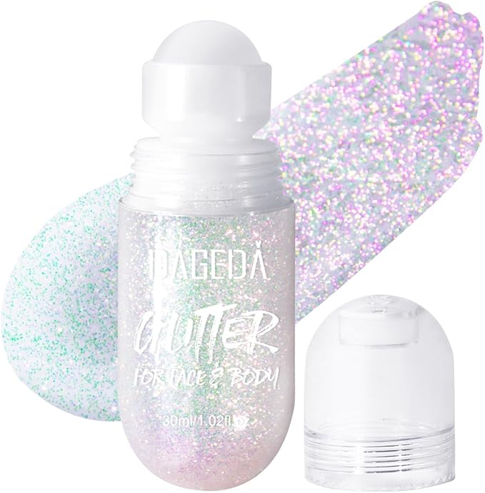 DAGEDA Body Glitter Gel, Roll-on Face Glitter for (Sparkling Pink)