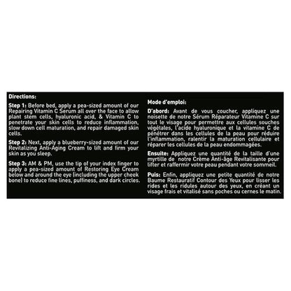 Brickell Men's Advanced Anti-Aging Skin Care Routine, Night Face Cream, Vitamin C Facial Serum and Eye Cream, Natural and Organic, Scented, Skin Care Gift Set