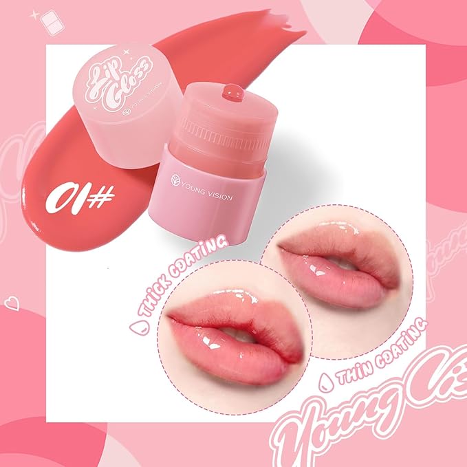 Tinted Lip Balm, Twist Dispenser Hydrating Lip Gloss, Lightweight, Shiny Melting Lip Gloss, Comfortable, Non-Sticky, Lip Mask Friendly(01#)