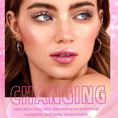 Yasovigi Magic Color Changing Lip Oil, Plumping Moisturizing Lip Oil, Big Brush Plumping Lip Gloss Non-sticky Lip Primer