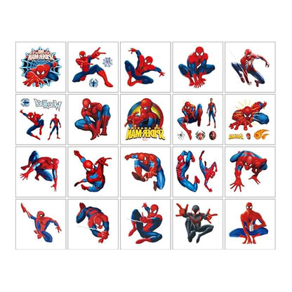 20 Sheets Spider Man Temporary Tattoos for Kids, Christmas Rewards