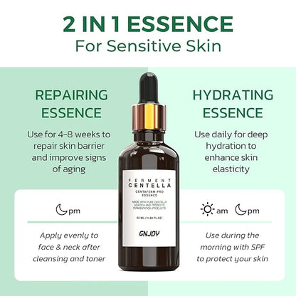Centella Serum, Face Hydrating Fermented Centella Asiatica Serum, Soothing, Barrier Repair, Firming, Revitalize Glowing Centella Ampoule Facial Moisturizer with Ceramide NP, for All Skin (50ml)
