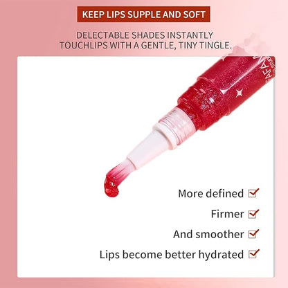 4 PCS Glitter Lip Glow Set,High Shine Shimmer Lipstick,Plumping Hydrating Lip Gloss Oil,Non-Sticky and Lightweight Formula for Lip Color,Long-Lasting Moisturizing Nourishing Lipgloss Makeup