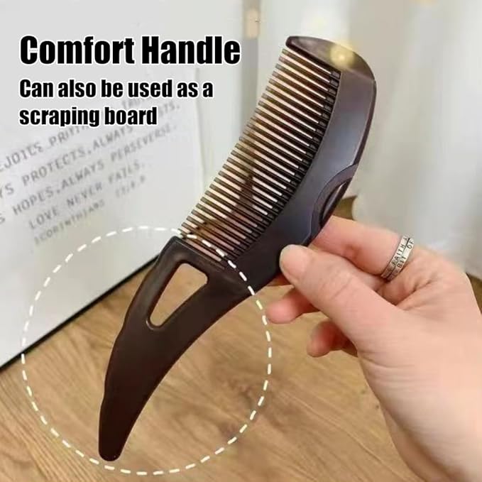 Dandruff comb, Removes Dandruff and Dirt for Women and Men, Massage Comb, Protect Scalp, Hollow Design, Clean up Oily Hair (Brown)