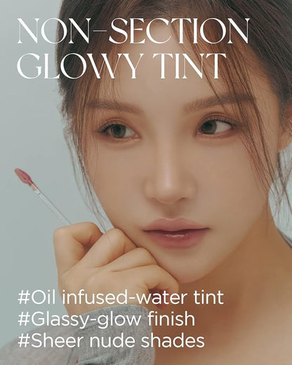 Non-Section Glowy Tint – 115 BARE RAW – Glass Lasting Transparent & Flexible Lip Makeup - Moisturizing Lip Stain for Glossy Finish – Buildable Lipstick for Fuller Looking Lip, 0.18 fl.oz.