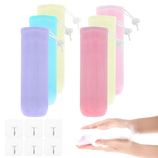 6Pcs Exfoliating Mesh Soap Bar Soap