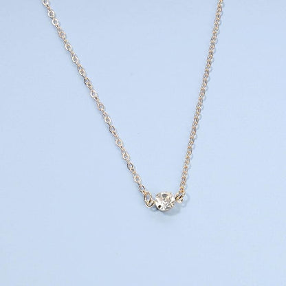 Boho Tiny Crystal Choker Gold Clear Quartz Pendant
