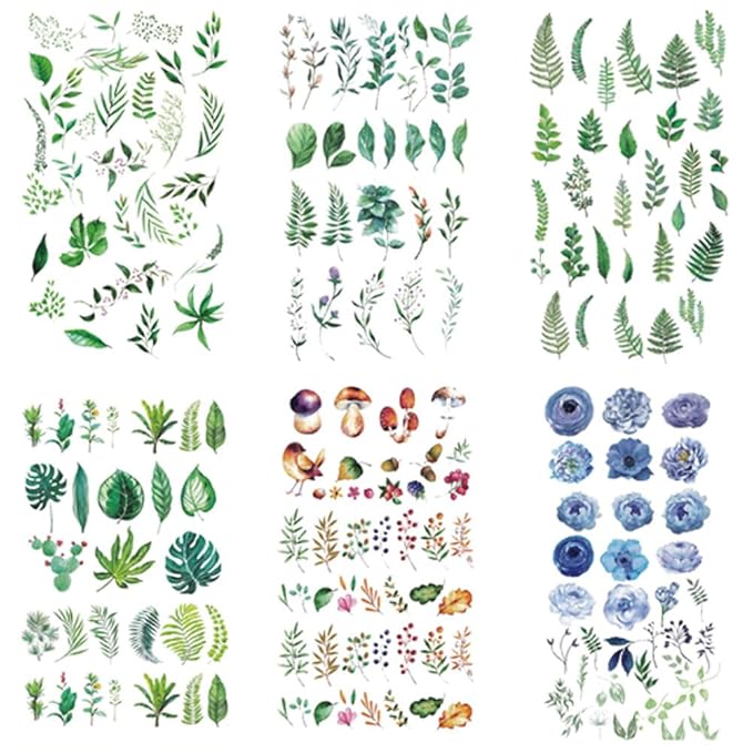 WEETUU 24 Sheets Small Floral Temporary Tattoo for Stickers (T05)