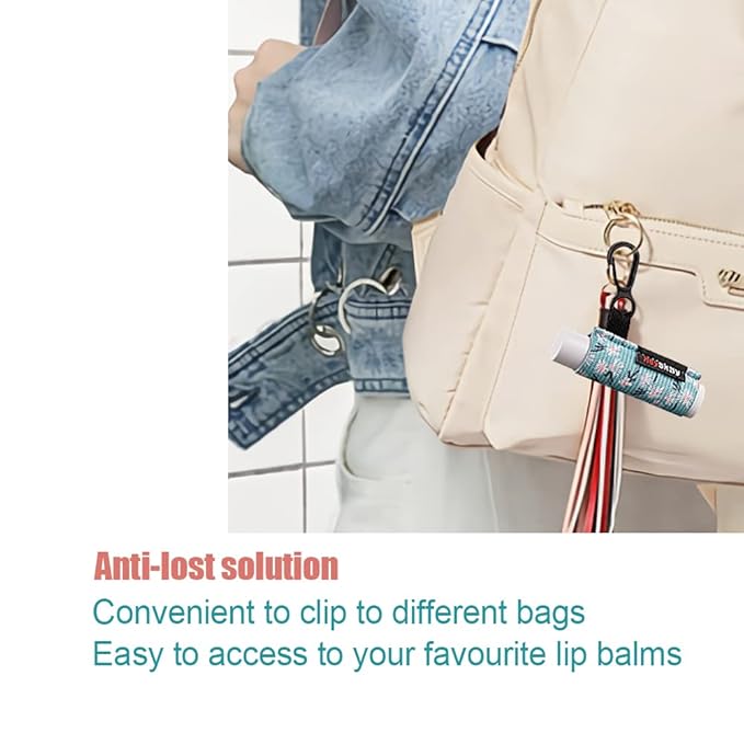 Lip Balm Holder Sleeves Keychain Chapstick