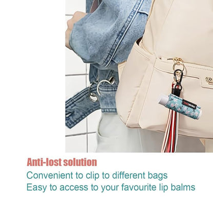 5PCS Lip Balm Holder Sleeves Keychain