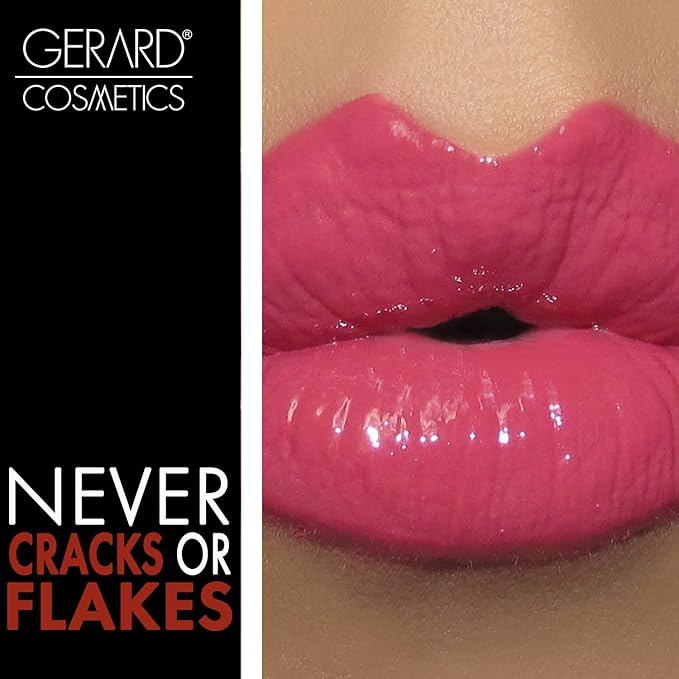 Gerard Cosmetics Color Your Smile Lip Gloss Rose Hill | Super Pigmented Red Lip Gloss with LED Light and Mirror | Shiny Finish | Hydrating Liquid Lip Color | Cruelty Free and Made in USA