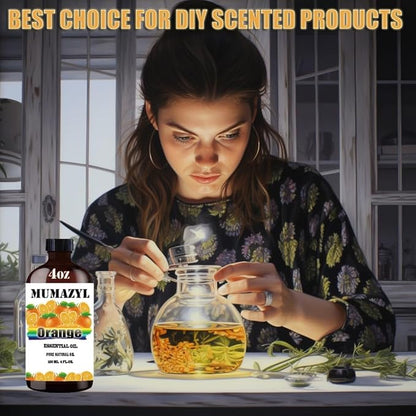 Sweet Orange Essential Oil, Sweet Orange Oil 4 Fl Oz 120ML for Diffuser Humidifier Yoga Cleaning DIY Candle Soap Making Essential Oils