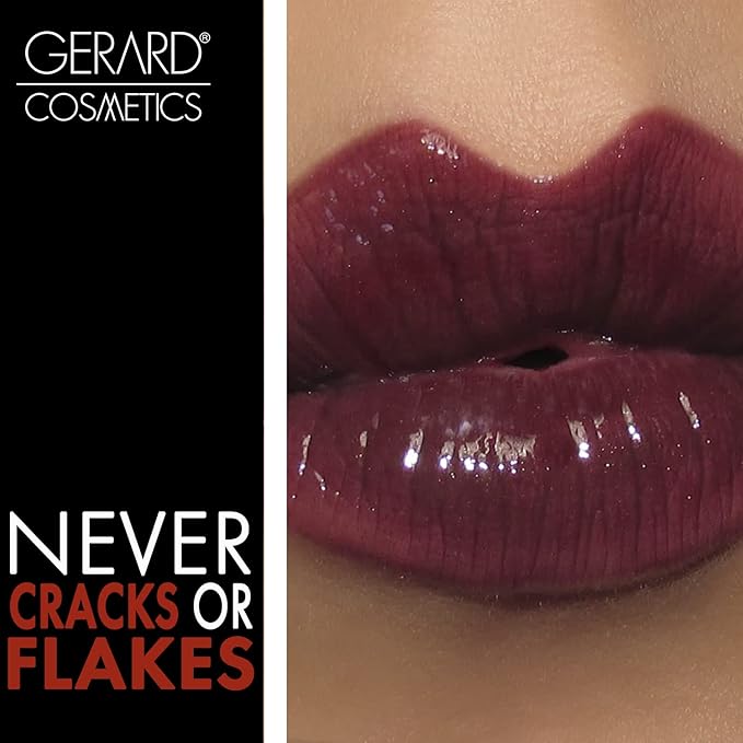 Gerard Cosmetics Color Your Smile Lip Gloss Seduction | Super Pigmented Purple Lip Gloss with LED Light and Mirror | Shiny Finish | Hydrating Purple Lipstick | Cruelty Free and Made in USA