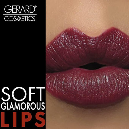 Gerard Cosmetics Lipstick Cherry Cordial | Dark Red Lipstick with Comfort Matte Finish | Highly Pigmented, Smooth Formula with Hydrating Ingredients | Cruelty Free & Made in USA