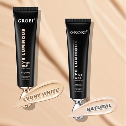 Luminous Eye Corrector Spf 41,Under Eye Corrector For Dark Circles,Undereye Sunscreen & Concealer, Hydrating Serum, Anti Aging Tinted E ye Cream with Peach Undertone (Mix, 40ml)