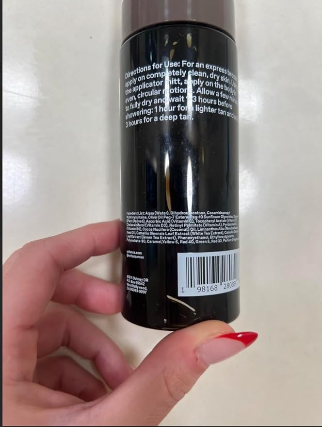 Jet Set Body Self Tanner Mousse & Tanning Mit for Men, Hydrating Self Tan, Vitamin C E D3, Instant Glow, Develops Over 6 Hours, Anti Orange Streak Free Tanning, Clean, 5 Fl Oz