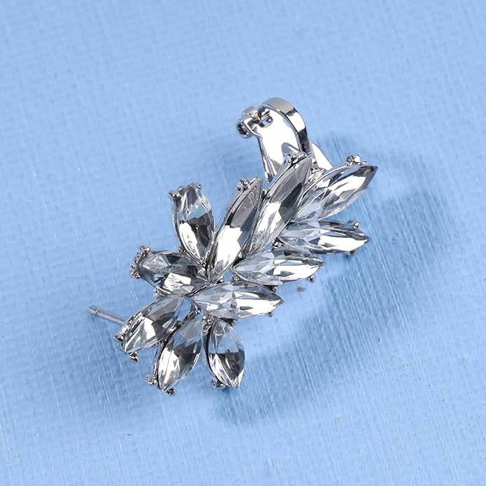 Boho Crystal Ear Climber Earrings Gold Crystal Studs