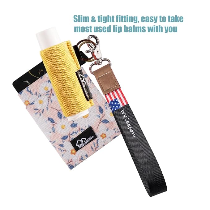 WK IEASON - Lip Balm Holder Keychain Clip (Beige/green/yellow/black/rose)