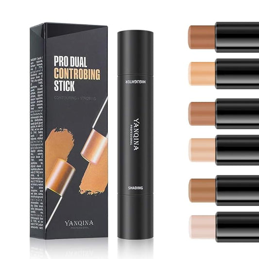 MEICOLY Cream Contour Stick Trio,Bronzer Highlighter Stick,2 in Makeup,6 Colors