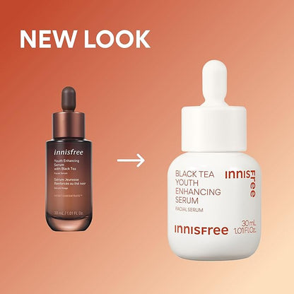 innisfree Black Tea Youth Enhancing Serum, Korean Serum with Niacinamide for Firming and Glow