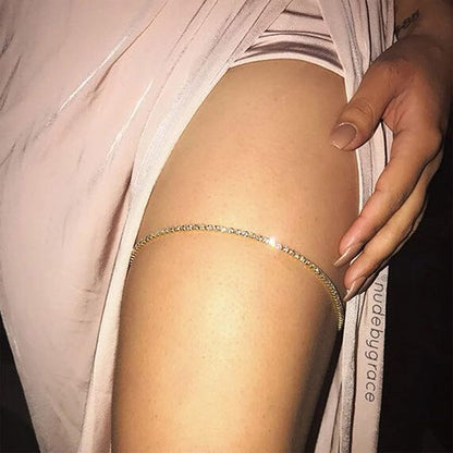 Boho Crystal Thigh Chain Gold Body Chain Leg