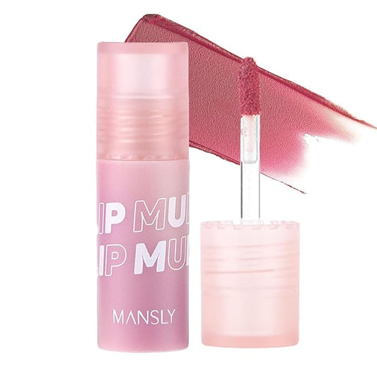 Matte Ink Lip Tint Stain, Lip Mud, Lasting Non-Stick Cup Matt Lip Gloss, Korean Liquid Lipcolor Makeup, Cheeky, Rose Nude Lipstick for Women (B16# Powdery Rice)