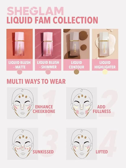 SHEGLAM Liquid Blush Makeup for Cheeks Matte Finish Birthday Suit
