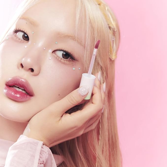 Dew It Tint, Long-Lasting Lip Stain Apricot Seed Oil for Moisturizing, High Pigment Hydrating Long-Lasting Lightweight Crystal-Clear and Glowing Lips Korean K-Beauty (#14 Mauve Nude)