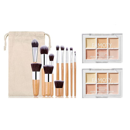 6 Colors Face Contouring Palette, with 11 Pcs Spots, Blemish