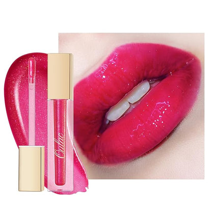 Oulac Hydrating Lip Gloss with Mirror Finish Moisturizing & Reduce Fine Lines Lip Oil Refuse Chapped Lips Non Sticky Lip Gloss for Girls Women, 4.5ml/0.15fl.oz, Cherry Sexy(C13)