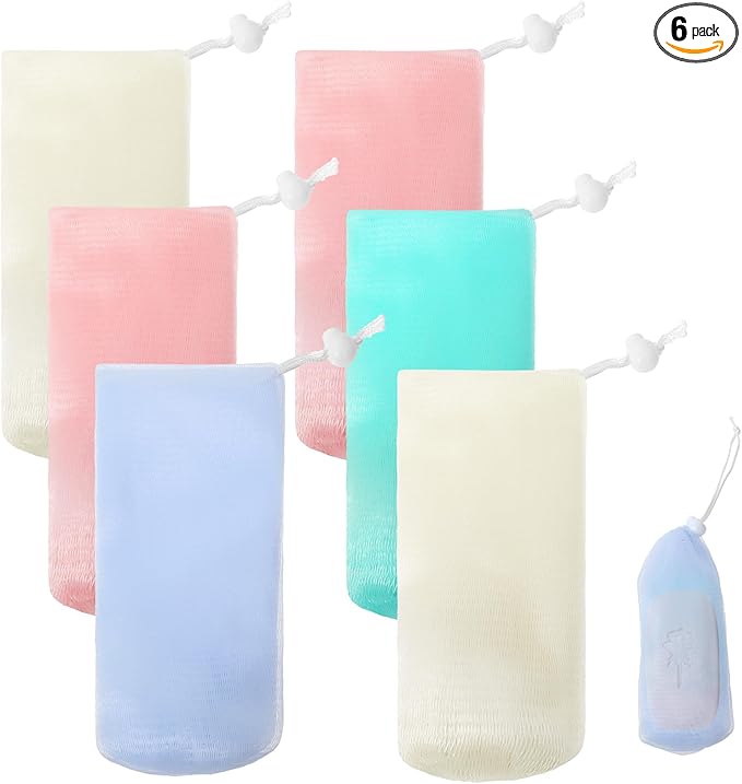 Bewudy 6 PCS Soap Pouch, Exfoliating