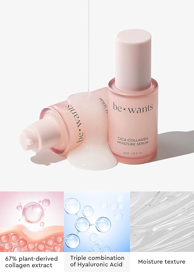 Bewants Collagen Serum for Face, Hydrating Treatment for Dry Skin – Calming Essence with Centella Asiatica & Hyaluronic Acid, 1.35 fl oz, A Thoughtful Choice for Mother’s Day