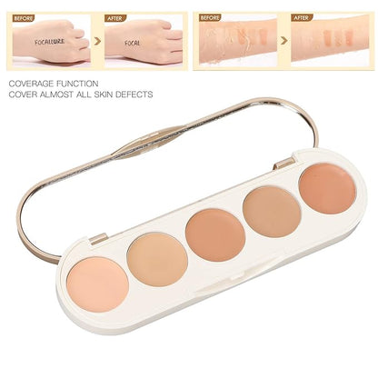 Waterproof Concealer Palette, High Coverage, Professional Long Lasting