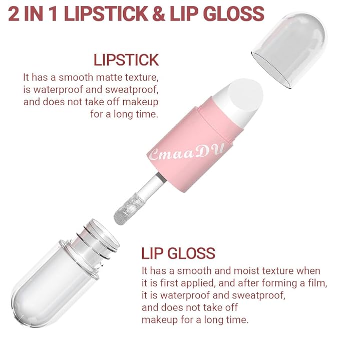 AMY'S DIARY 2in1 Matte Colors Lipstick & Liquid Lipstick 3Pcs Set, Full Color Lip Gloss, Matte for halloween, Long Wear Waterproof Velvet Lipstick (3 pcs White)